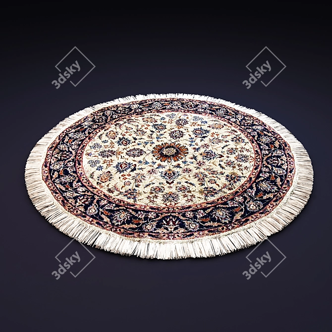 Stylish Circle Carpet 3D model image 1