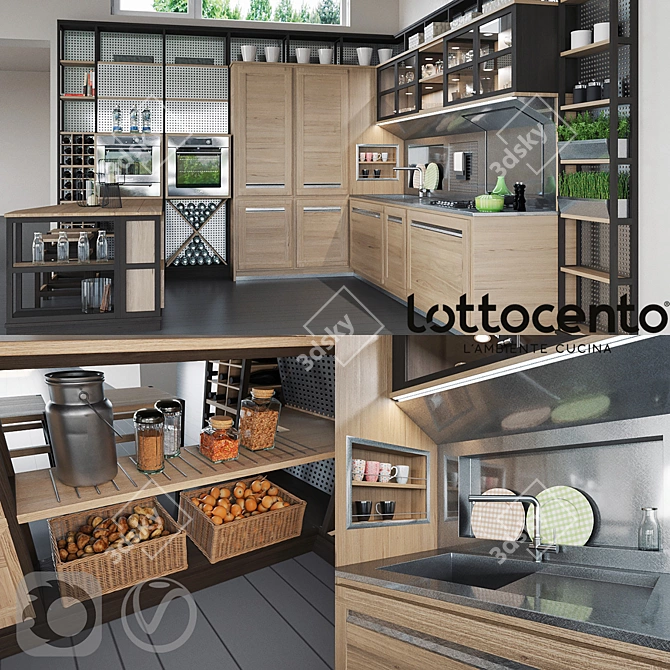 Roveretto Kitchen: Scandinavian-inspired Elegance 3D model image 2