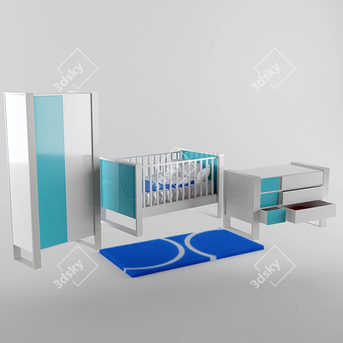 Transformable Pine and MDF Bed & Desk 3D model image 1