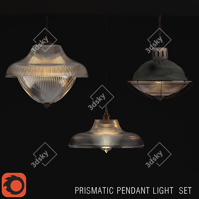 Vintage Crystal Lighting 3D model image 1