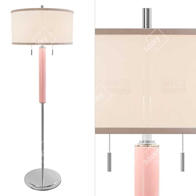 Trendy Linen Toby Floor Lamp 3D model image 1