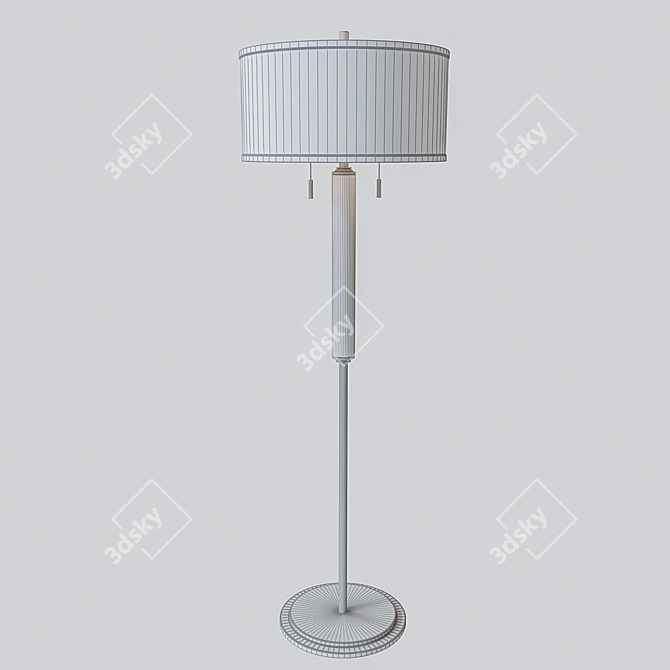 Trendy Linen Toby Floor Lamp 3D model image 2