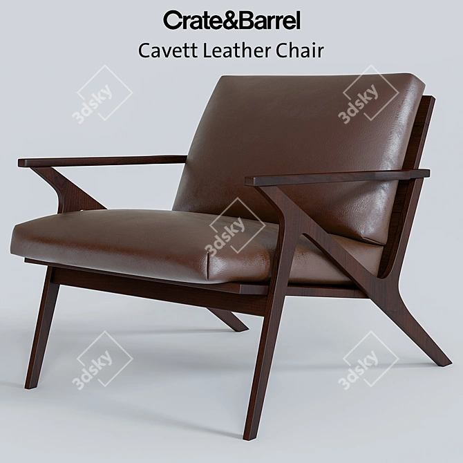 Luxury Cavett Leather Chair 3D model image 1