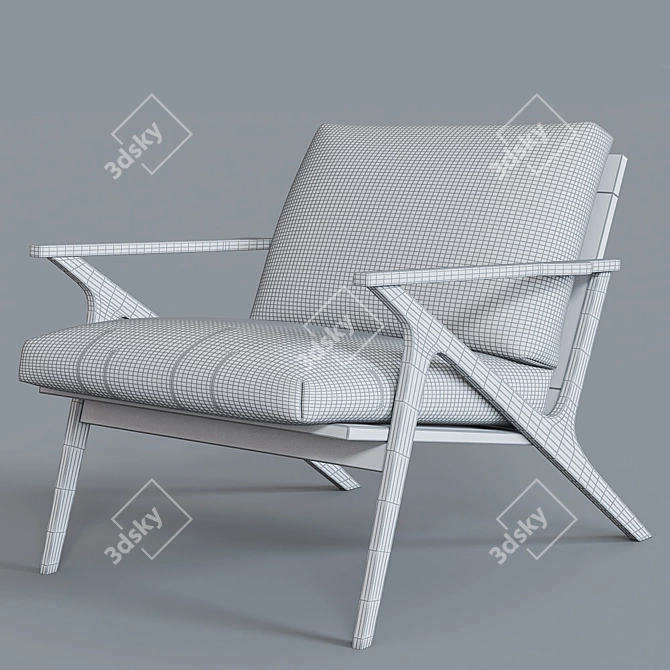 Luxury Cavett Leather Chair 3D model image 2