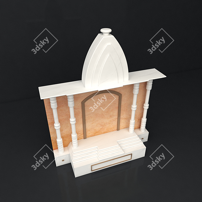 Sacred Indian Temple Miniature 3D model image 2