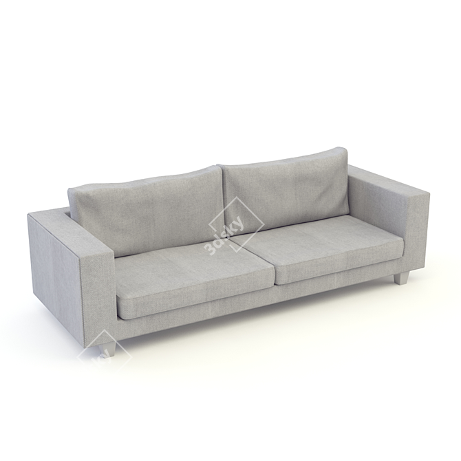 Elegant Velvet Sofa 3D model image 1