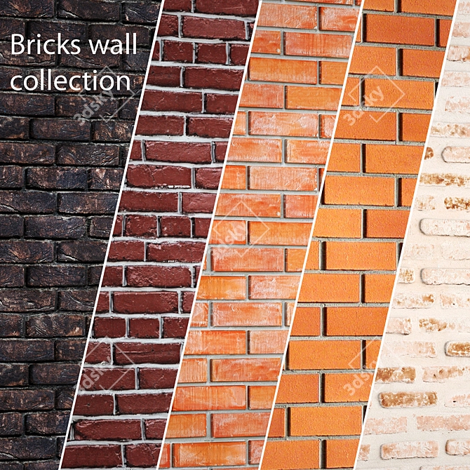 Brick Wall Panel Collection 3D model image 1