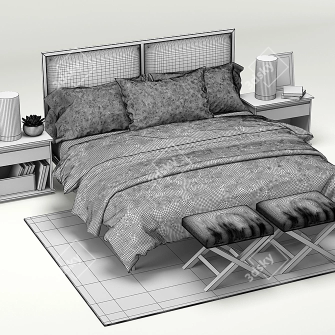 Modern Elegance: Oliver Bedroom Collection 3D model image 3