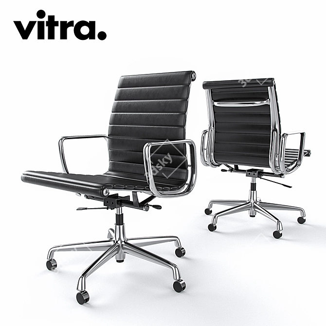 Sleek and Stylish: Vitra Aluminum Chair EA 117 3D model image 2