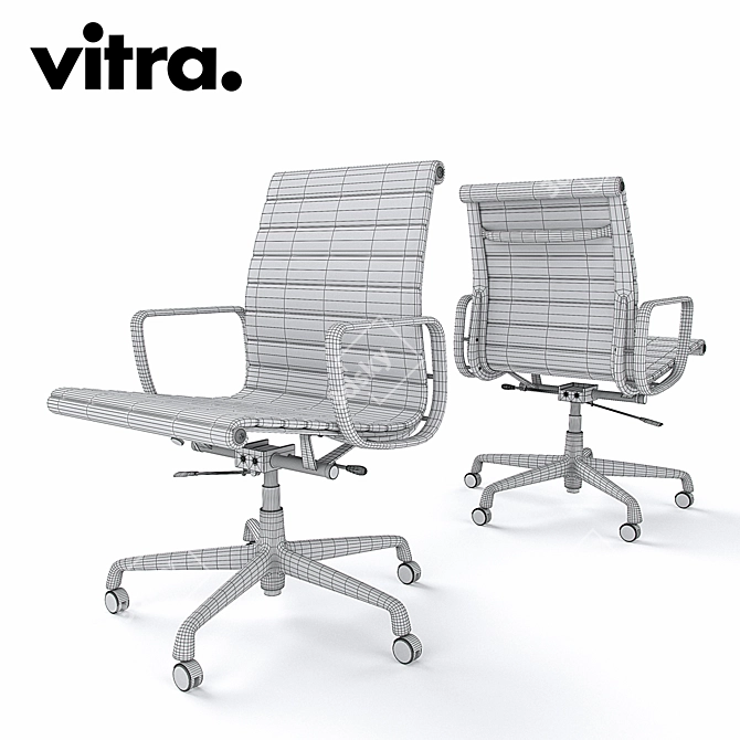 Sleek and Stylish: Vitra Aluminum Chair EA 117 3D model image 3