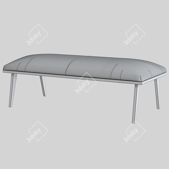 Elegant Cavett Leather Bench 3D model image 2