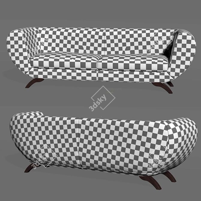 Elegant Double Seater Sofa 3D model image 2