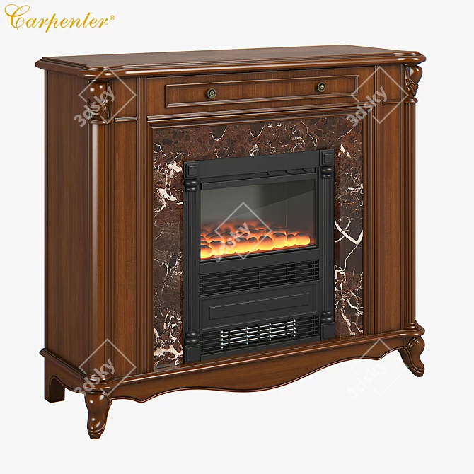 Carpenter Fireplace Cabinet - Modern Design 3D model image 1