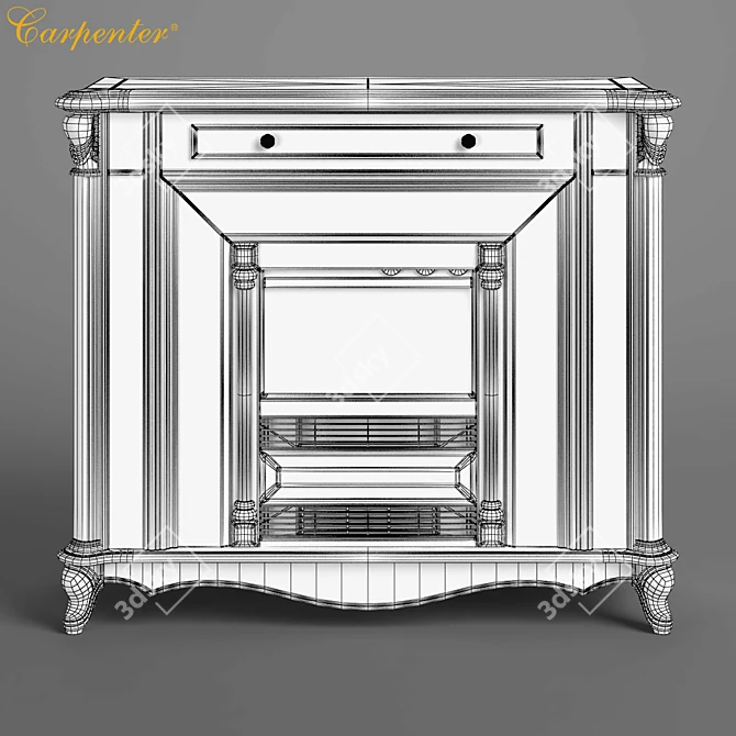 Carpenter Fireplace Cabinet - Modern Design 3D model image 3