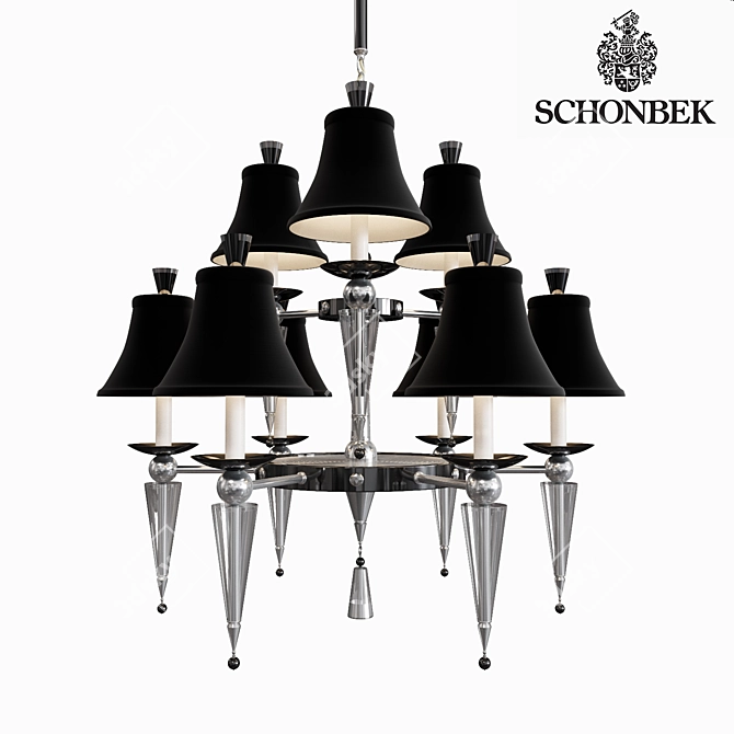 Schonbek Diva 7149 9-Light Chandelier: Elegant Illumination 3D model image 1