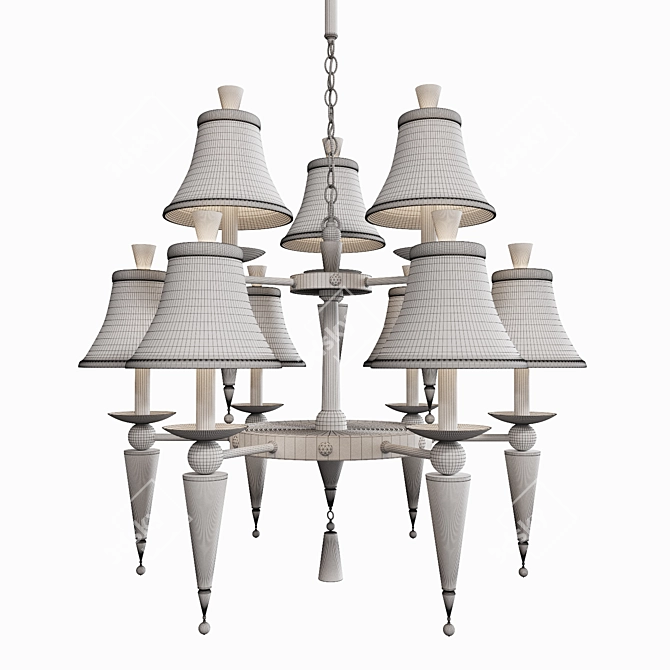 Schonbek Diva 7149 9-Light Chandelier: Elegant Illumination 3D model image 3