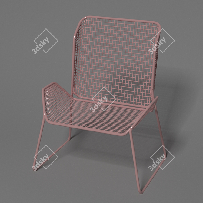 Beige Mesh High Chair 3D model image 1