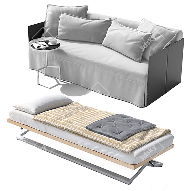 Elegant Comfort: The Eden Sofa Bed 3D model image 2
