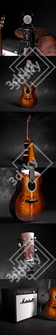 Music Collection: Combo, Guitar & Mic 3D model image 2