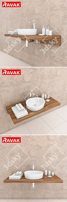 Modern Washbasin Ravak Moon 3 3D model image 2