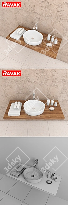 Modern Washbasin Ravak Moon 3 3D model image 3