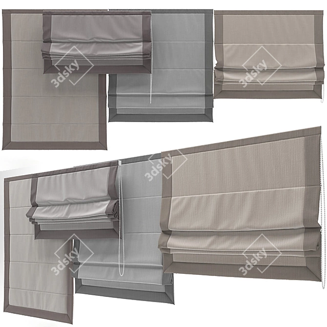 Versatile Roman Curtain with Textured Design 3D model image 1