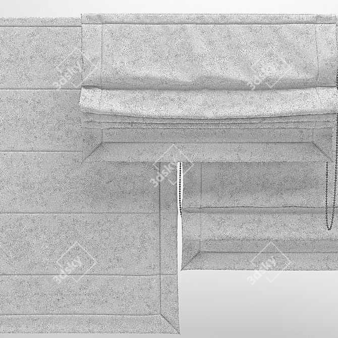 Versatile Roman Curtain with Textured Design 3D model image 3