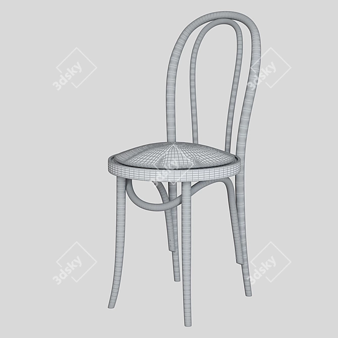 Elegant Vienna White Dining Chair 3D model image 2