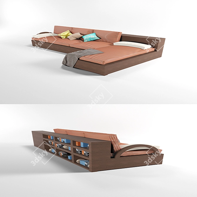 Title: Elegant Library Sofa 3D model image 1