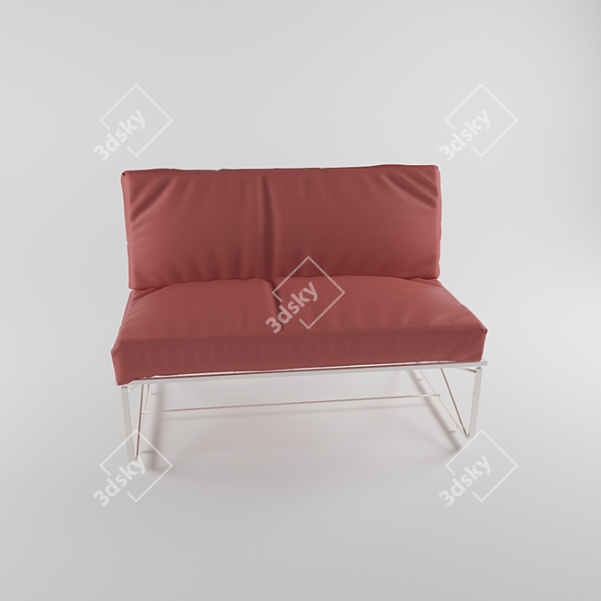  Metallic Sofa: Sleek and modern 3D model image 1