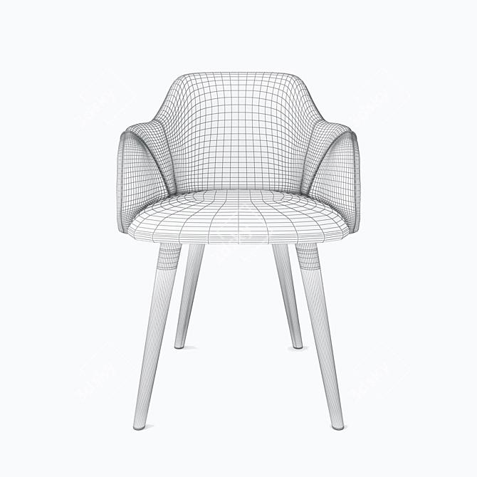 Modern Elegance: Lule Dining Chair 3D model image 2