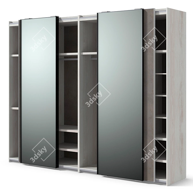 Customizable Sliding Wardrobe: Sleek & Spacious 3D model image 2