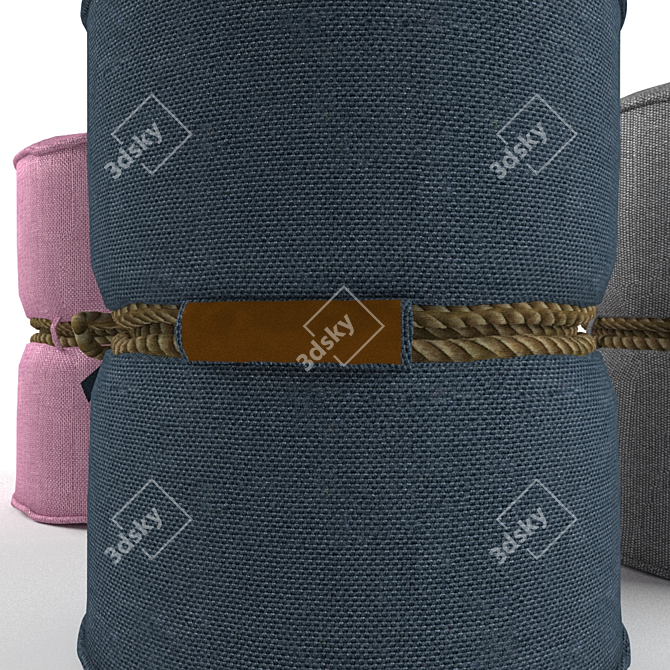 Beppu Rope-Tied Beanbag Stool 3D model image 2