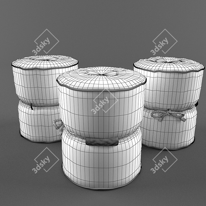 Beppu Rope-Tied Beanbag Stool 3D model image 3