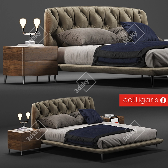 Calligaris Hampton Bed Set 3D model image 1