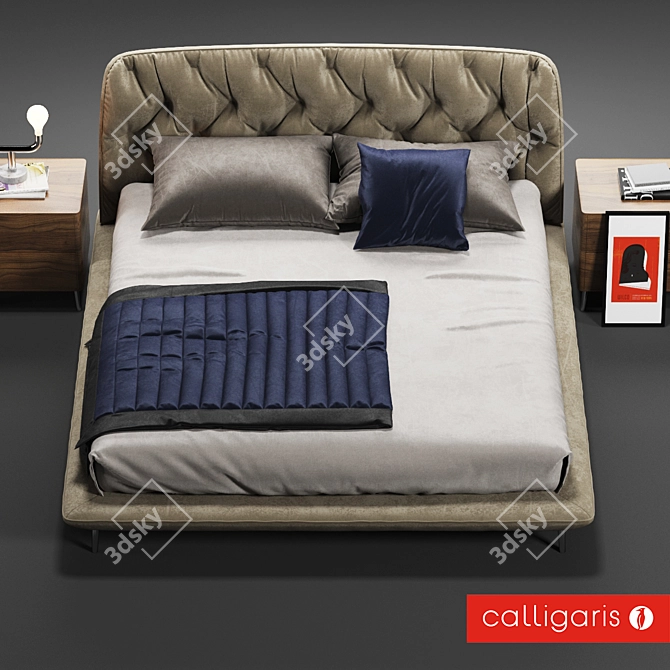 Calligaris Hampton Bed Set 3D model image 2