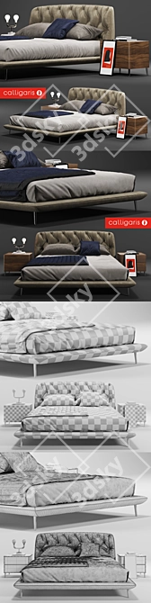 Calligaris Hampton Bed Set 3D model image 3