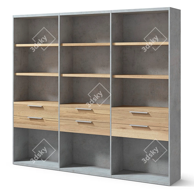 Modern Bookshelf with Blum® Fittings 3D model image 1