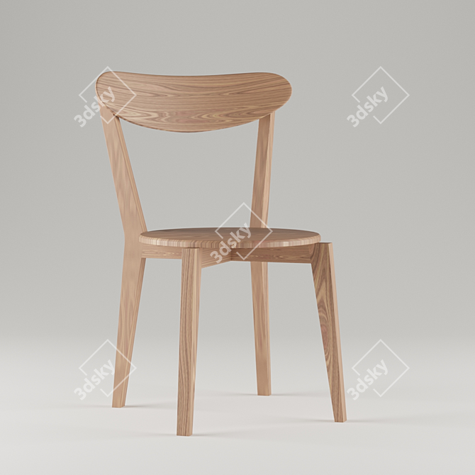 JYSK Style Wooden Dining Chair 3D model image 1