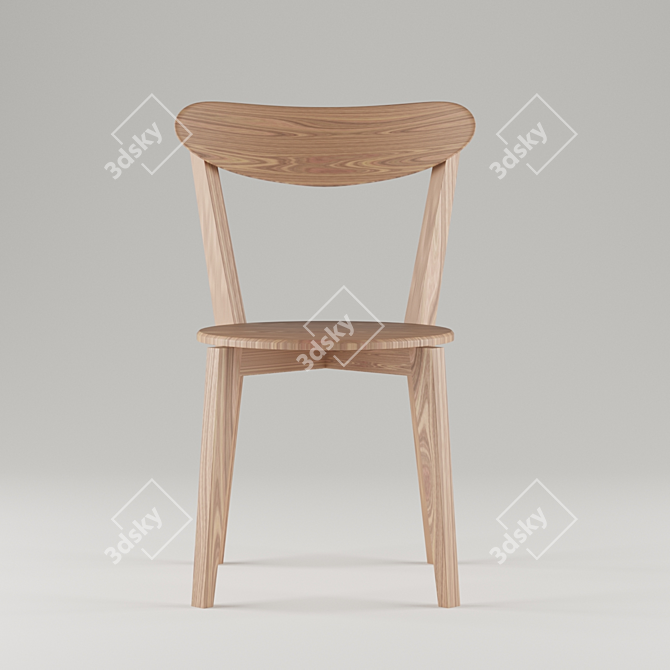 JYSK Style Wooden Dining Chair 3D model image 2