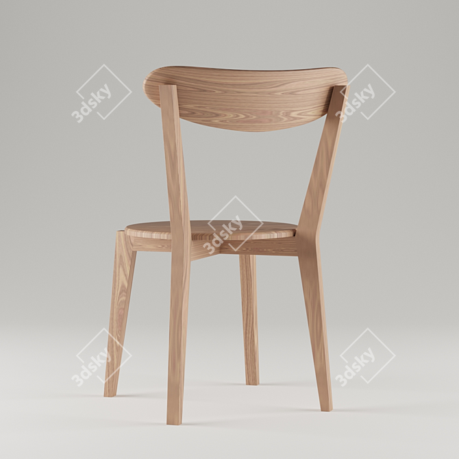 JYSK Style Wooden Dining Chair 3D model image 3