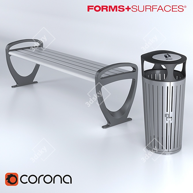 Urban Oasis: Forms+Surfaces Street Furniture 3D model image 1
