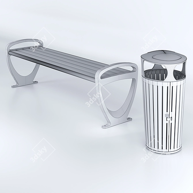 Urban Oasis: Forms+Surfaces Street Furniture 3D model image 3