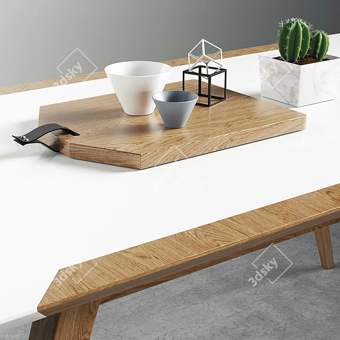 Modern Kure Erik Dining Table 3D model image 2
