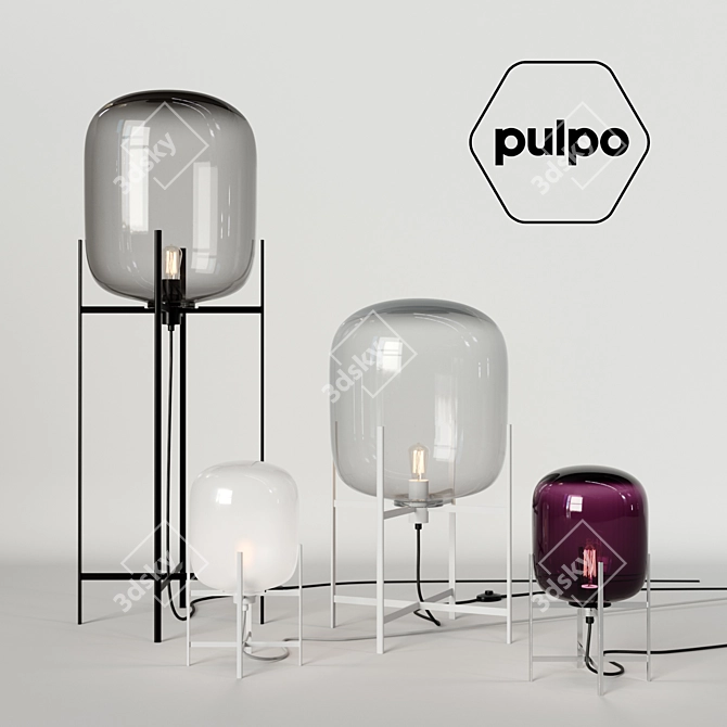 Pulpo Oda Glass Lights: Contemporary Elegance 3D model image 1