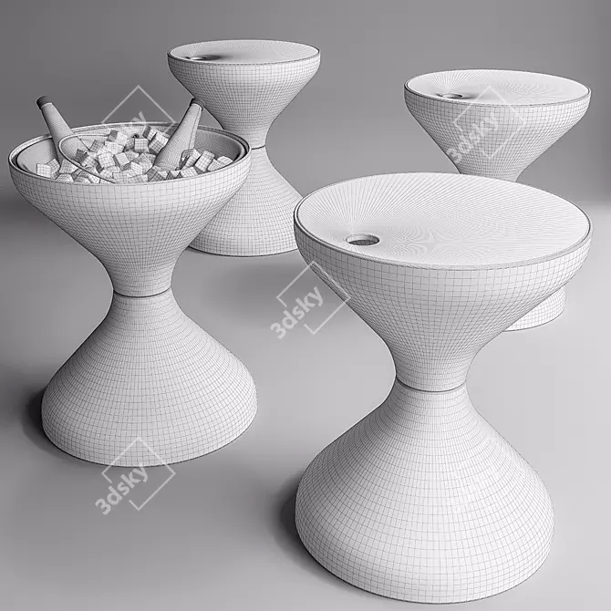 BellShaped Outdoor Side Table 3D model image 2