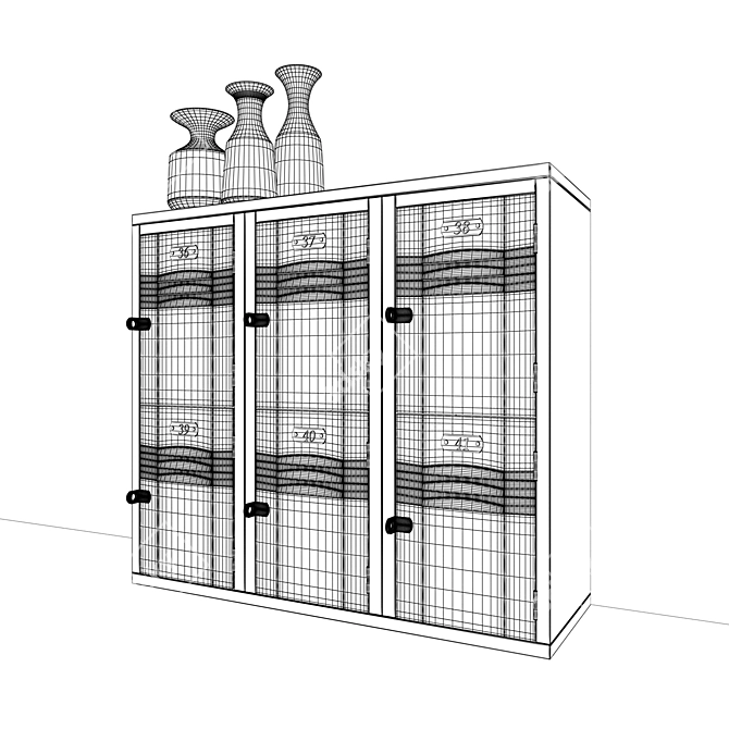 Industrial Iron Cabinet 3D model image 3