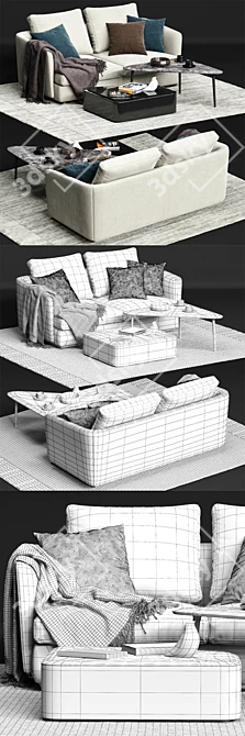 Molteni&C SLOANE Sofa 05: Sleek and Stylish Seating Solution 3D model image 3