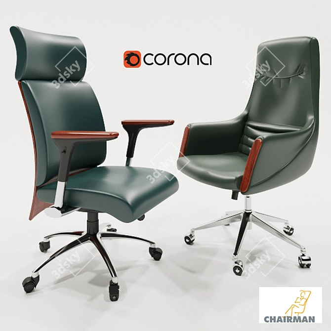 Elegant and Ergonomic Office Chairs 3D model image 1