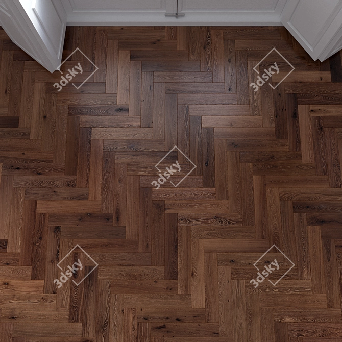 Elite Oak Herringbone Parquet 3D model image 2